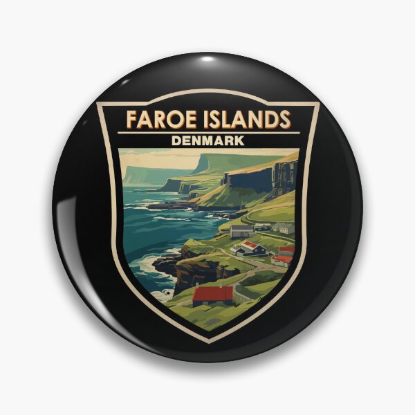 Item preview, Faroe Islands Denmark Travel Art Badge designed and sold by KrisSidDesigns.
