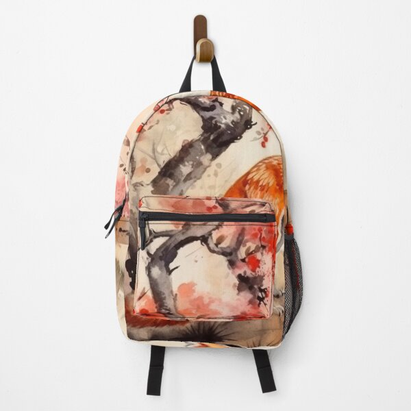 Item preview, Japanese, fox, haiku, geisha, sunset, watercolor, painting, sunrise, japan, nihonga, sumi-e, zen, sakura, floral, cherry blossom designed and sold by KsaveraArt.