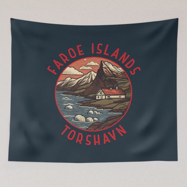 Item preview, Faroe Islands Tórshavn Retro Distressed Circle designed and sold by KrisSidDesigns.
