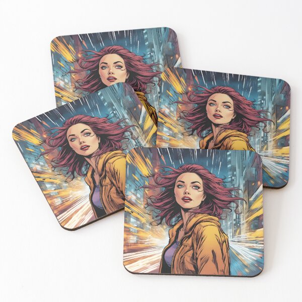 Item preview, Happy and amazed girl in the comic city designed and sold by vicempe.