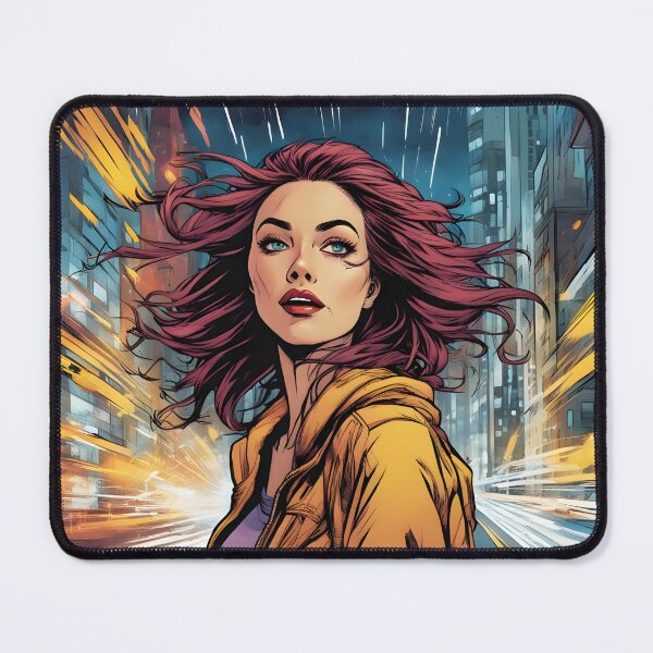 Item preview, Happy and amazed girl in the comic city designed and sold by vicempe.