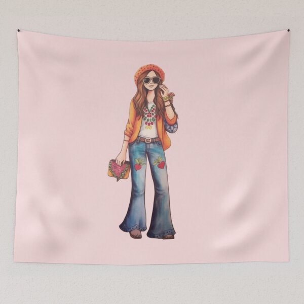 Item preview, Cute Hippie Girl designed and sold by Sketch-Shack.