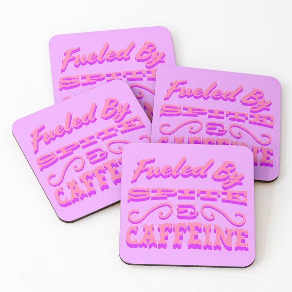 Item preview, Fueled By Spite and Caffeine Neon Pink Typography  designed and sold by skullcap-prints.