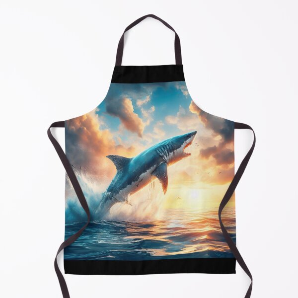 Item preview, white shark, shark, fish, sea, ocean, sea fishing, fishing, sunset, designed and sold by ART-POD-PL.