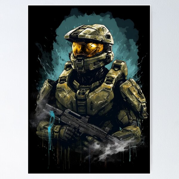 Master Chief Heroic' Poster, picture, metal print, paint by Halo