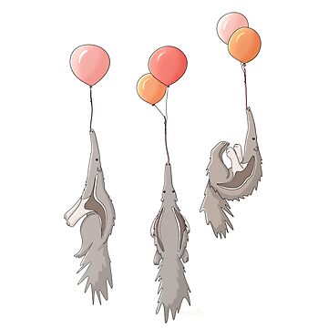 Artwork thumbnail, Anteaters Love Balloons by RhondaLuluArt