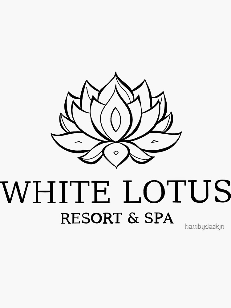 Thumbnail 3 of 3, Sticker, White Lotus Resort and Spa, HBO White Lotus, White Lotus Halloween, gifts for her, gifts for him, halloween designed and sold by hambydesign.