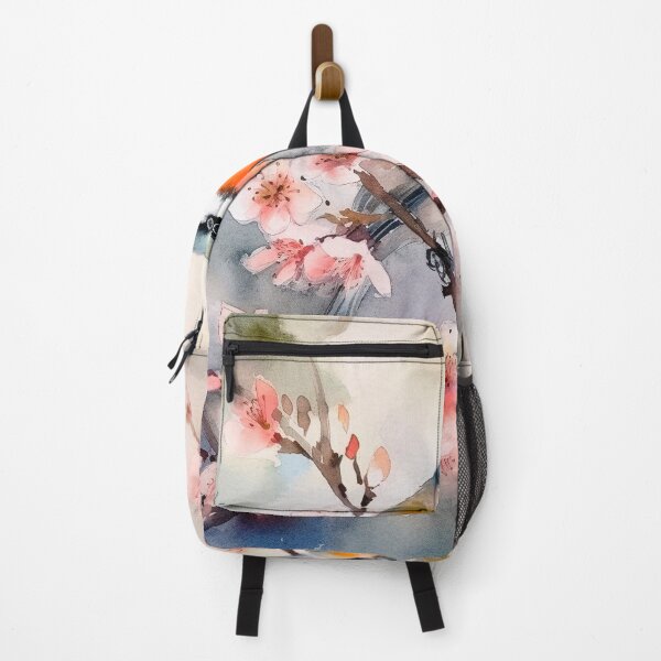 Item preview, Japanese, birds, haiku, geisha, sunset, watercolor, painting, sunrise, japan, nihonga, sumi-e, zen, sakura, floral, cherry blossom designed and sold by KsaveraArt.