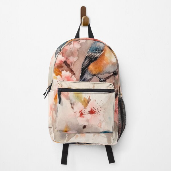 Item preview, Japanese, birds, haiku, geisha, sunset, watercolor, painting, sunrise, japan, nihonga, sumi-e, zen, sakura, floral, cherry blossom designed and sold by KsaveraArt.