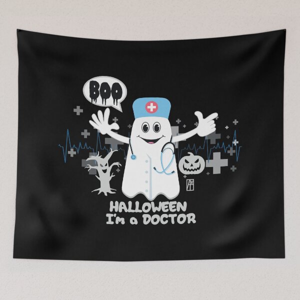 Item preview, BOO Doctor dressed as a GHOST - cute Halloween designed and sold by ArtProjectShop.