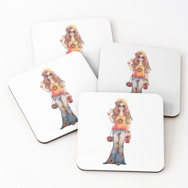 Item preview, Cute Hippie Girl designed and sold by Sketch-Shack.