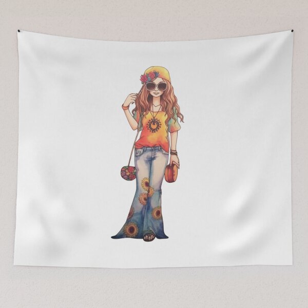 Item preview, Cute Hippie Girl designed and sold by Sketch-Shack.