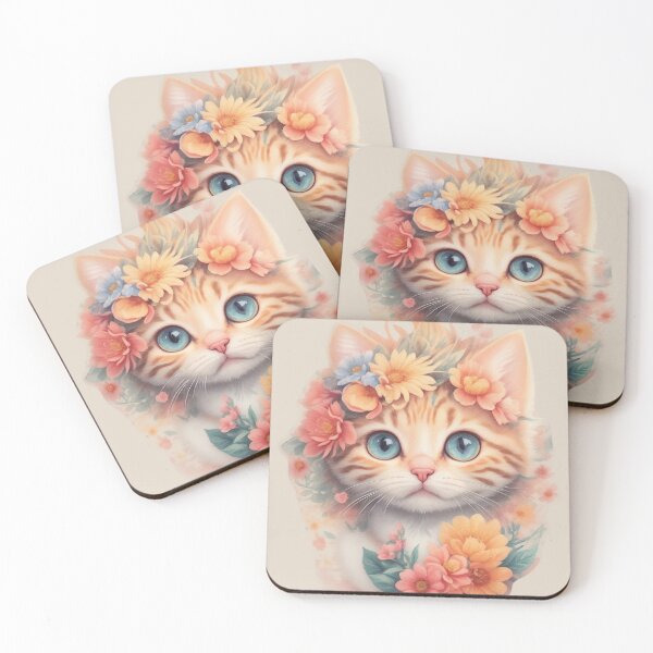 Item preview, Cute Cat with Flowers 2 designed and sold by NidADesign.
