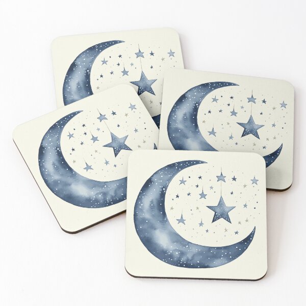 Item preview, Watercolor Halloween Moon and Stars Cottagecore designed and sold by Sarcastic Narwhal.