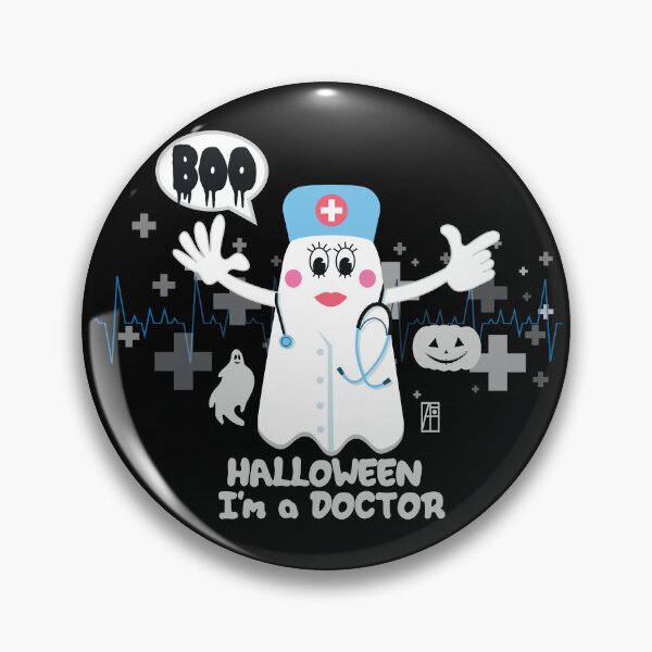 Item preview, BOO Lady Doctor dressed as a GHOST - cute Halloween designed and sold by ArtProjectShop.