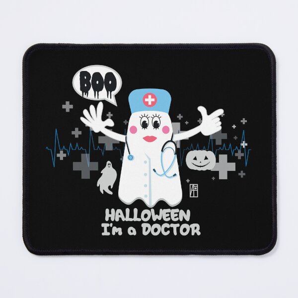 Item preview, BOO Lady Doctor dressed as a GHOST - cute Halloween designed and sold by ArtProjectShop.