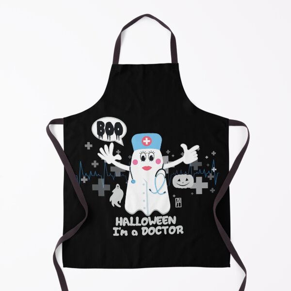 Item preview, BOO Lady Doctor dressed as a GHOST - cute Halloween designed and sold by ArtProjectShop.