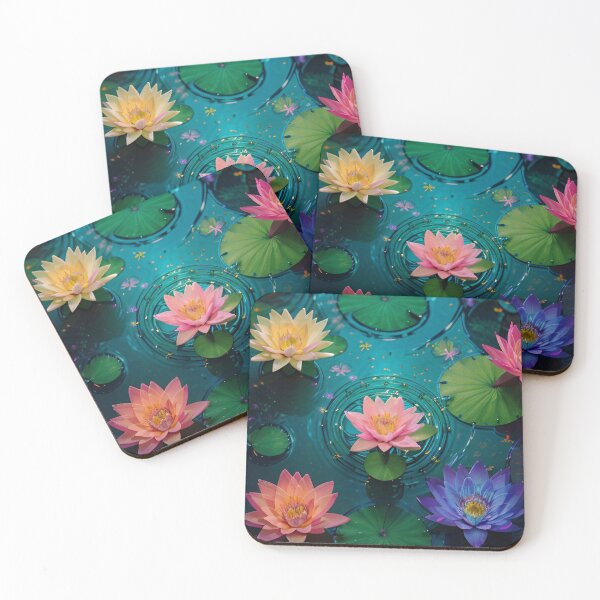 Item preview, Water lilly blue yellow pink designed and sold by Wilfried van Dokkumburg.