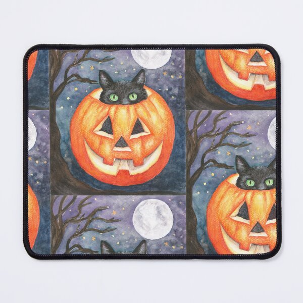 Item preview, Halloween Pumpkin Cat designed and sold by Rhiannon Wolfe Art .