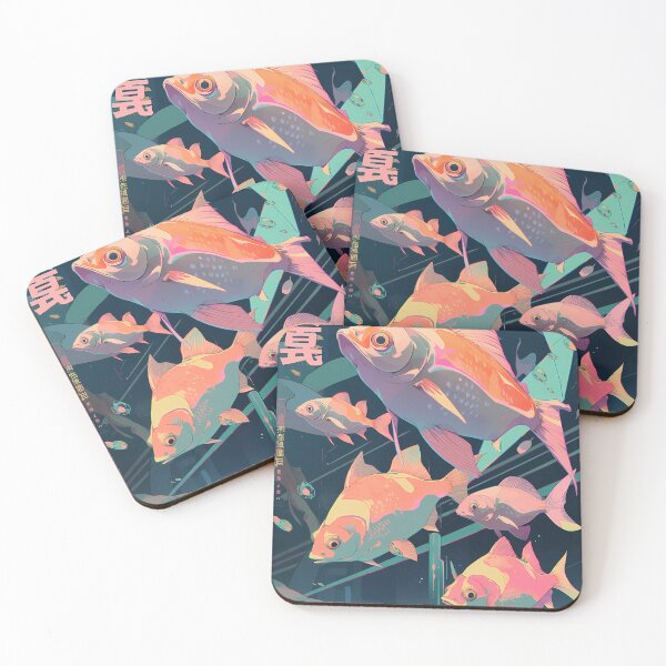 Item preview, Multi colored Fishes poster design- Retro designed and sold by octoboobs.