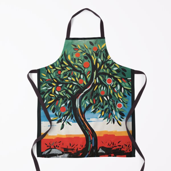 Item preview, Vibrant Harvest- The Unleashed Orange Tree in Bold Fauvist, Abstract Expressionism, and Cubist Brush designed and sold by OlfactoART Studio.