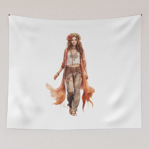 Item preview, Cute Hippie Girl designed and sold by Sketch-Shack.
