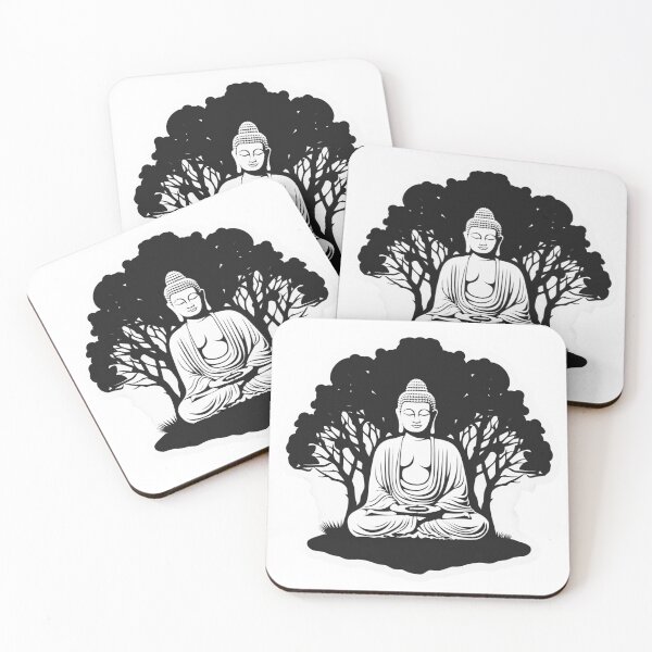 Item preview, Black White Buddha Statue, Buddhist symbol , Meditation Sticker For Home designed and sold by MartynGrey.