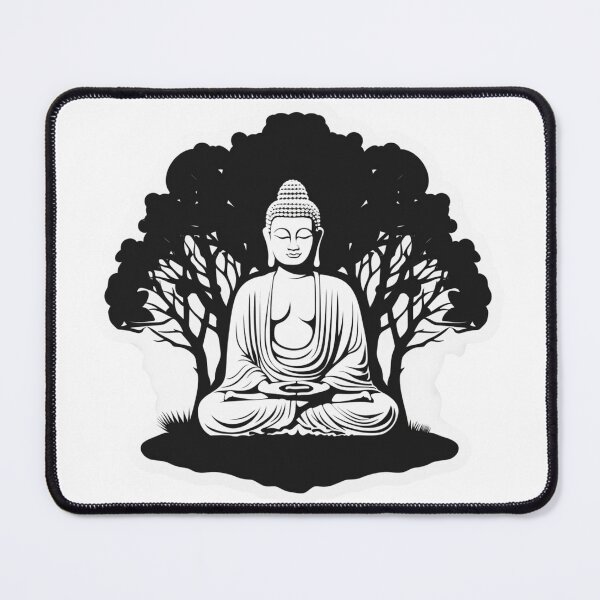 Item preview, Black White Buddha Statue, Buddhist symbol , Meditation Sticker For Home designed and sold by MartynGrey.