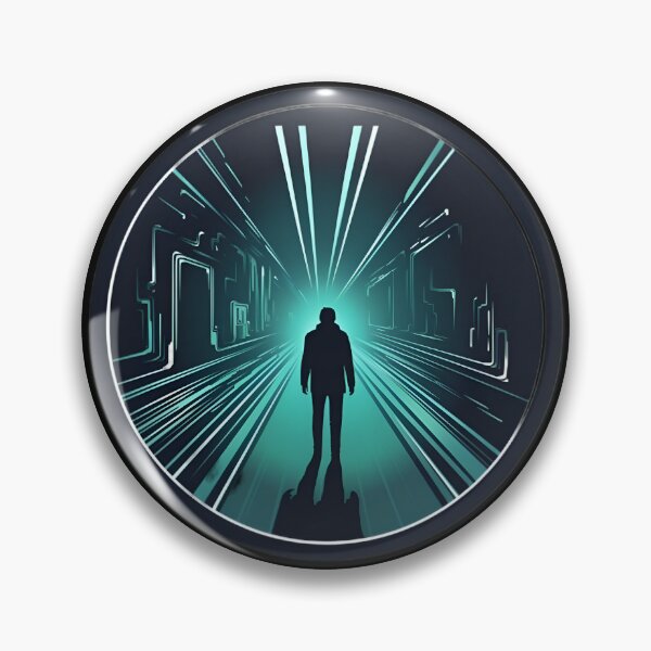 Item preview, Walking in a dark neon tunnel sci-fi designed and sold by AI-Only Creations.