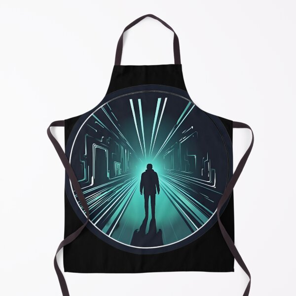 Item preview, Walking in a dark neon tunnel sci-fi designed and sold by AI-Only Creations.