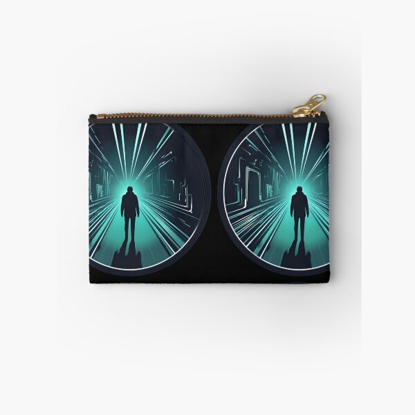 Item preview, Walking in a dark neon tunnel sci-fi designed and sold by AI-Only Creations.