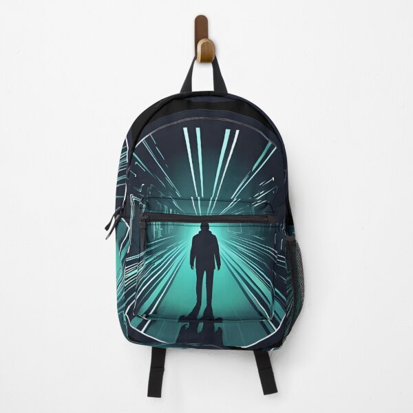 Item preview, Walking in a dark neon tunnel sci-fi designed and sold by AI-Only Creations.