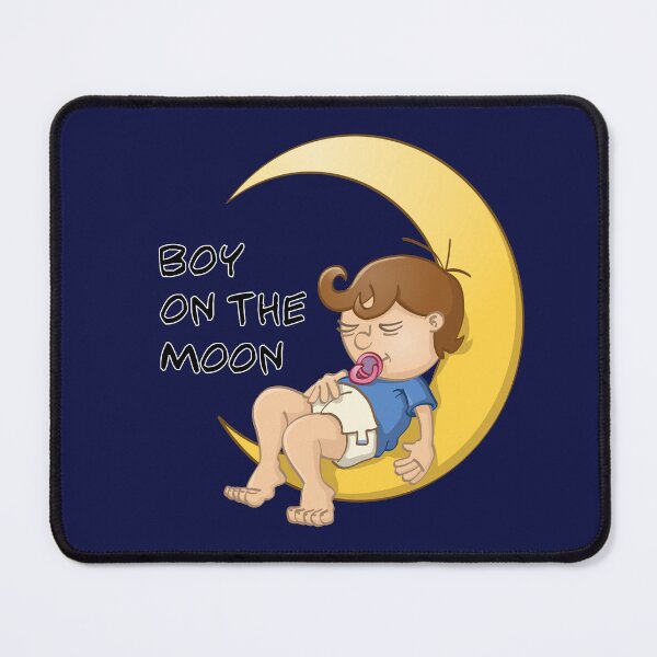 Item preview, illustration of A sleeping baby boy on the moon designed and sold by Stef Ringoot, cartoons and illustrations.