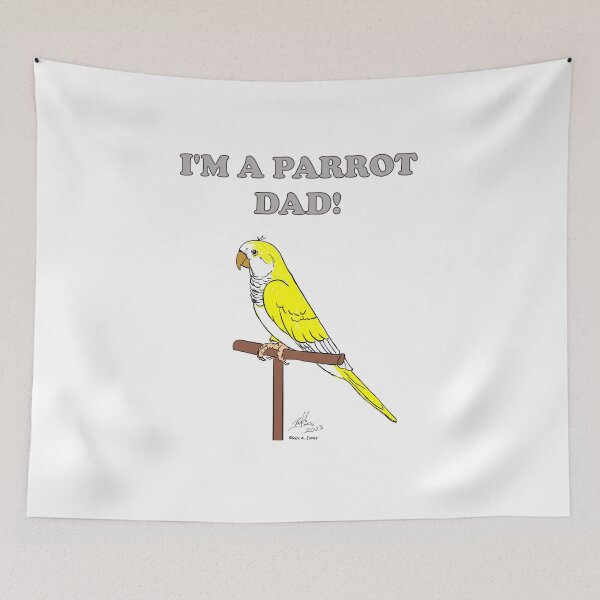 Item preview, I'm a Parrot Dad! - Yellow Quaker designed and sold by Laughing Parrot Studio.