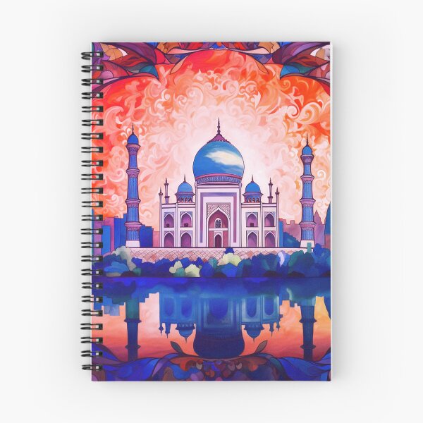 Item preview, The Taj Mahal, India, Orange, AI Generated Art - An Iconic Monument and Beautiful Tomb designed and sold by studioSharonKay.