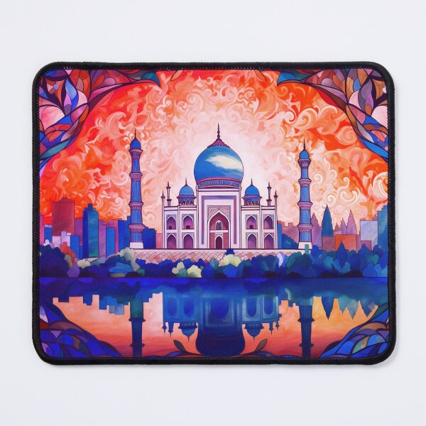 Item preview, The Taj Mahal, India, Orange, AI Generated Art - An Iconic Monument and Beautiful Tomb designed and sold by studioSharonKay.