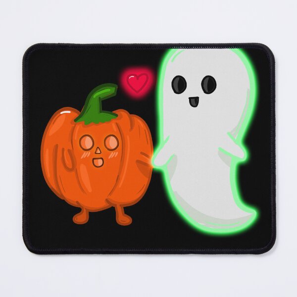 Item preview, cute halloween couple love ghost pumpkin designed and sold by MonkiFlipp.
