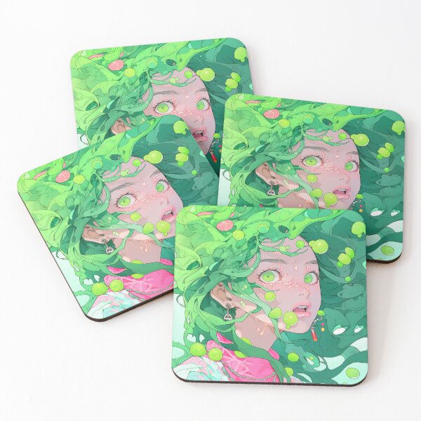 Item preview, Cute Retro Lime Green Anime Girl designed and sold by bubblegoth.