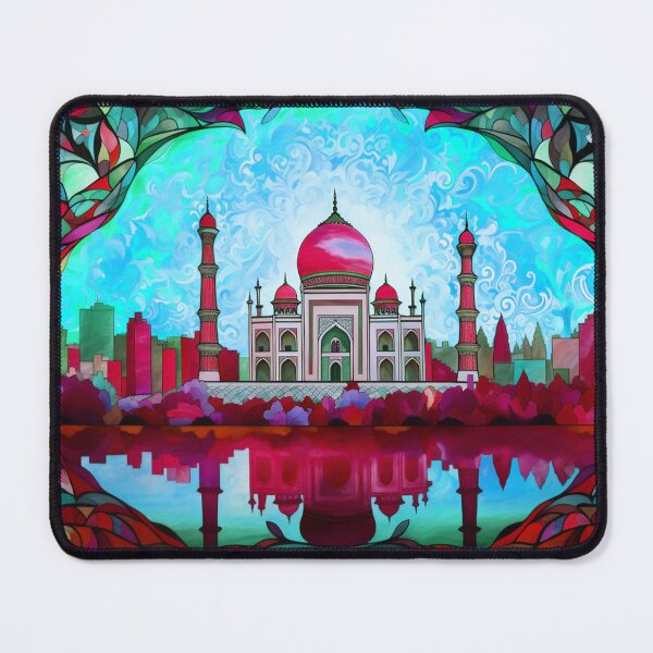 Item preview, The Taj Mahal, India, Berry-blue, AI Generated Art - An Iconic Monument and Beautiful Tomb designed and sold by studioSharonKay.