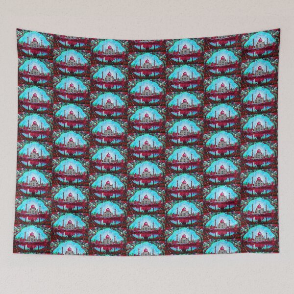 Item preview, The Taj Mahal, India, Berry-blue, AI Generated Art - An Iconic Monument and Beautiful Tomb designed and sold by studioSharonKay.