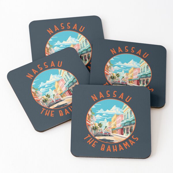 Item preview, Nassau Bahamas Retro Distressed Circle designed and sold by KrisSidDesigns.