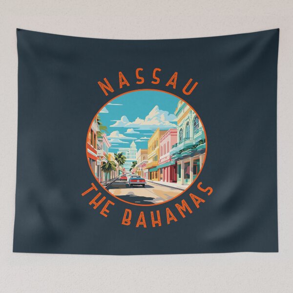 Item preview, Nassau Bahamas Retro Distressed Circle designed and sold by KrisSidDesigns.
