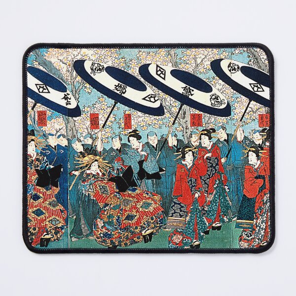 Item preview, Women with Umbrellas, Courtesans of Sanochoya, Utagawa Yoshiiku designed and sold by RocketshipRetro.