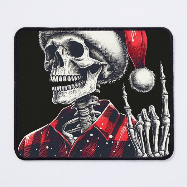 Item preview, Christmas Skeleton Wearing Santa's Hat designed and sold by CreepyCornerArt.