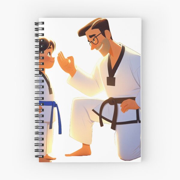 Item preview, Taekwondo Sensei Mentorship Boy White GI Cartoon Style designed and sold by Martial-Art-23.