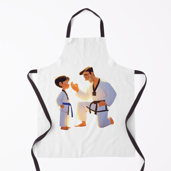 Item preview, Taekwondo Sensei Mentorship Boy White GI Cartoon Style designed and sold by Martial-Art-23.