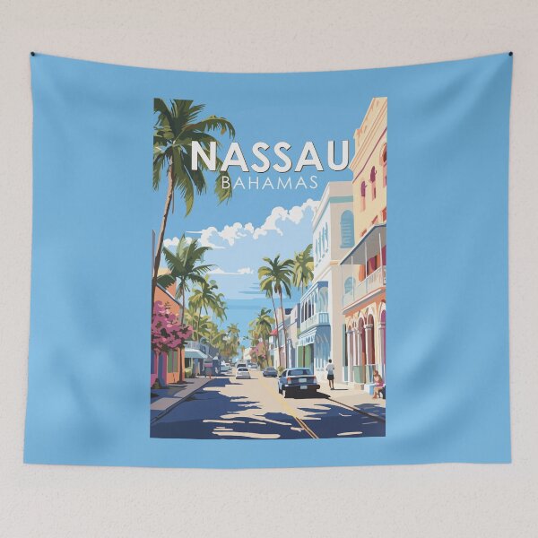 Item preview, Nassau Bahamas Travel Art Vintage designed and sold by KrisSidDesigns.