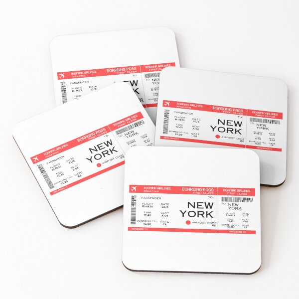 Item preview, New York Airplane Boarding Pass designed and sold by RoamInk.