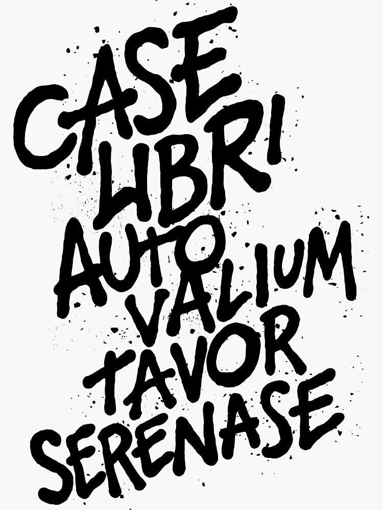Case Libri Auto Valium Tavor Serenase Sticker for Sale by