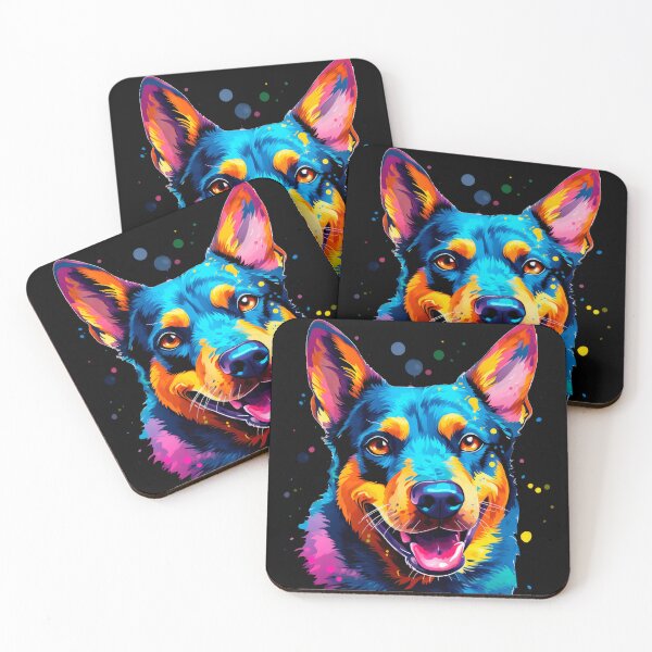 Item preview, colorful Australian Cattle Dog Heeler working dogs designed and sold by WallyPink.
